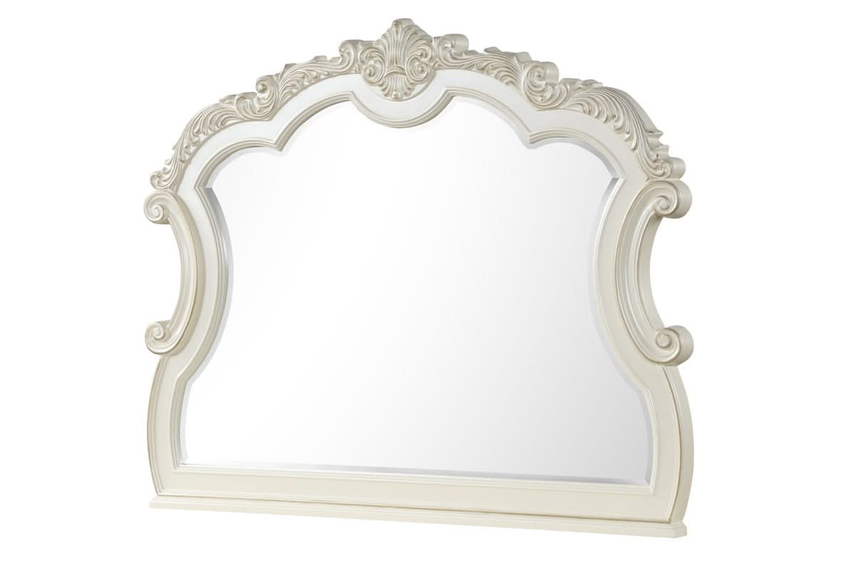 Juego de dormitorio blanco MELROSE de 5 piezas de madera auténtica