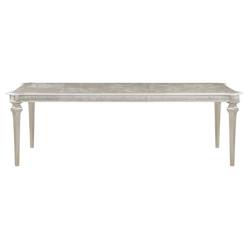 Juego de comedor Evangeline de 9 piezas con hojas extensibles en roble plateado