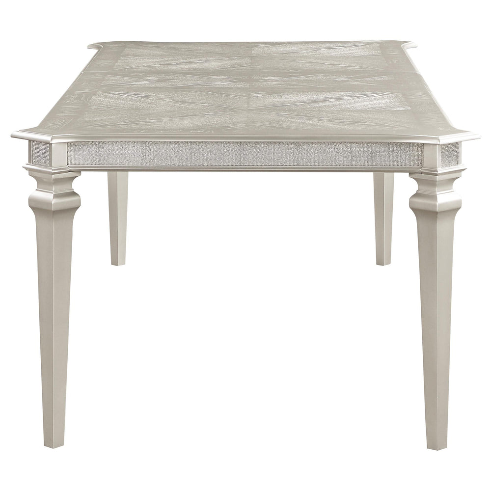 Juego de comedor Evangeline de 9 piezas con hojas extensibles en roble plateado