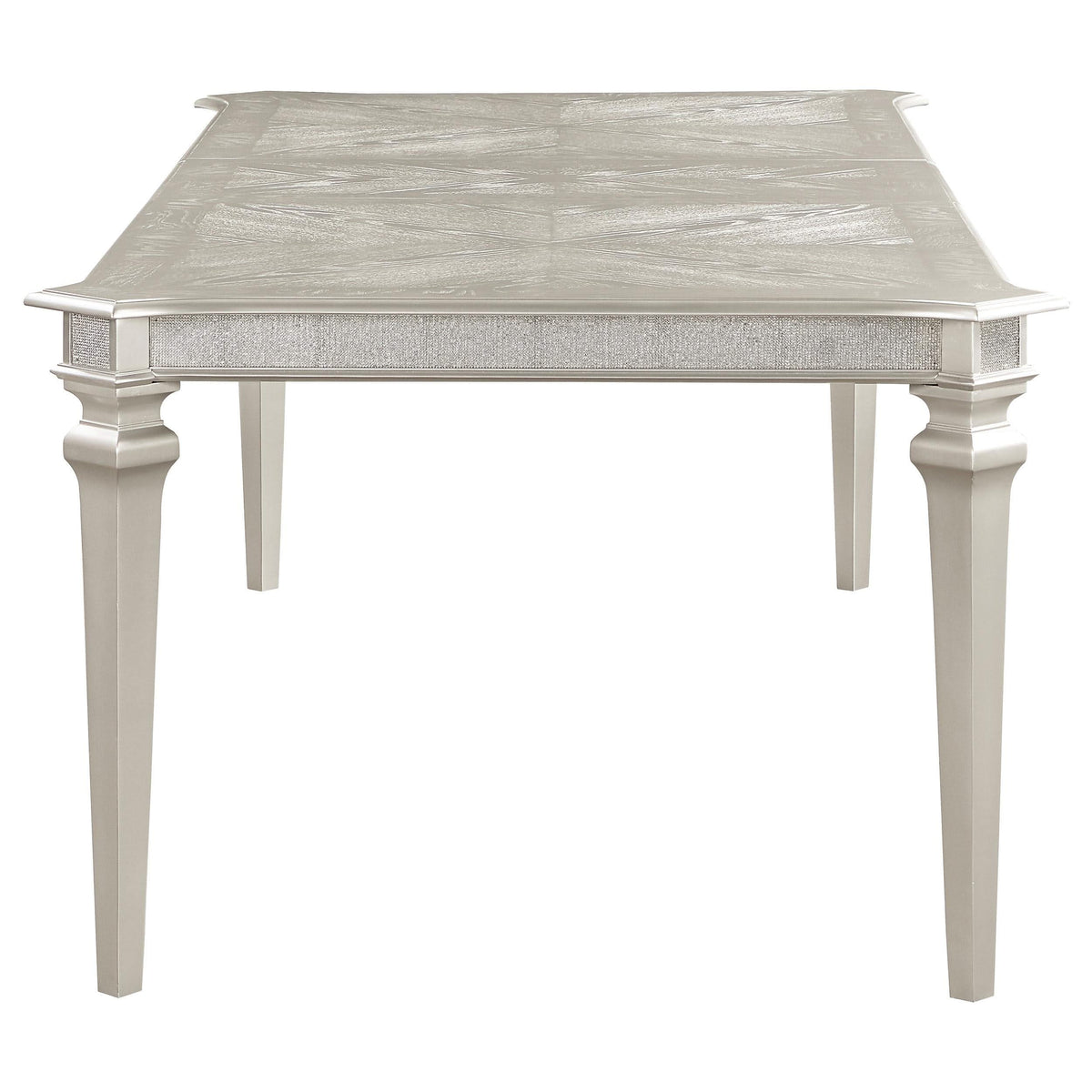 Juego de comedor Evangeline de 9 piezas con hojas extensibles en roble plateado