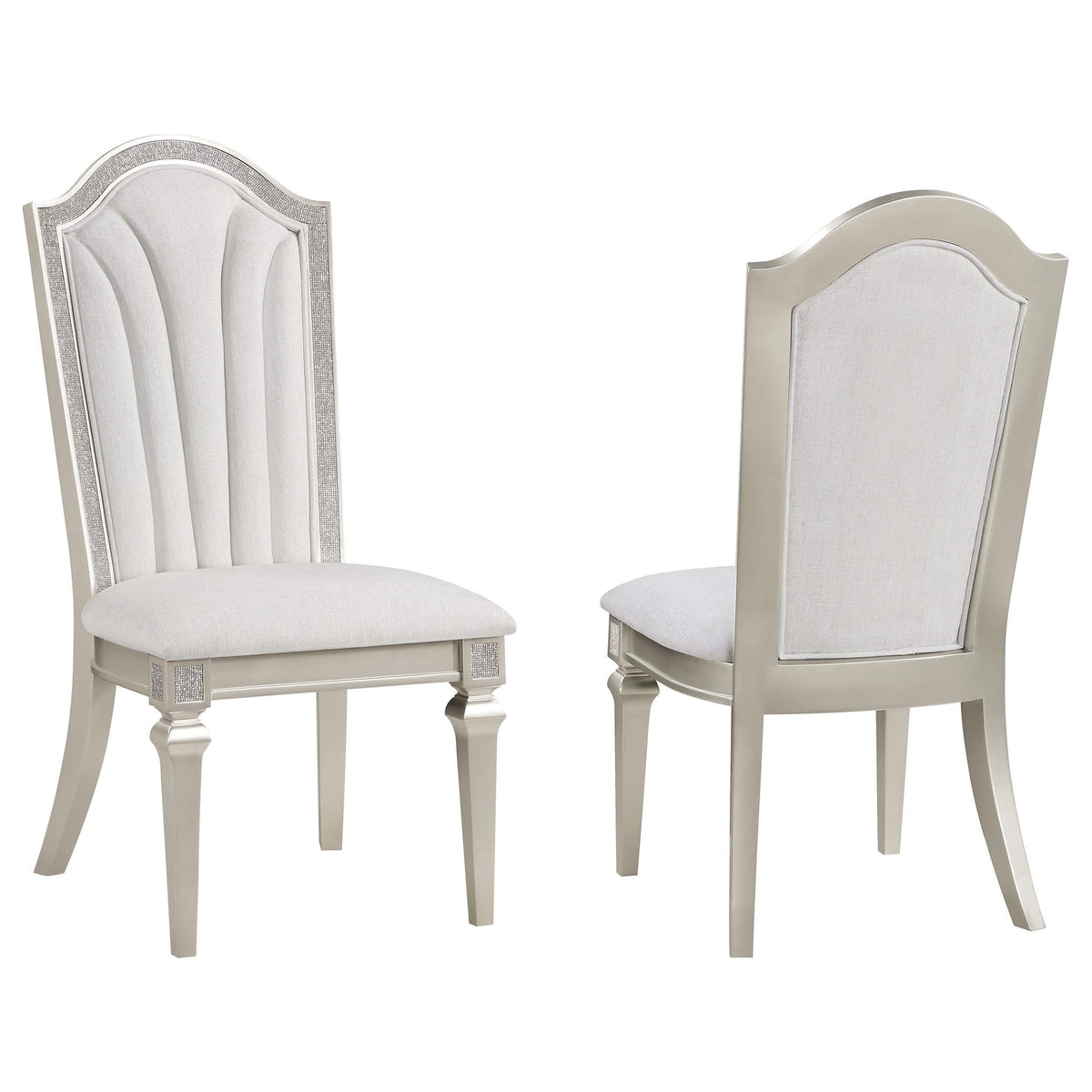 Silla de comedor Evangeline Wood de roble plateado (juego de 2)