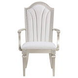 Silla de comedor Evangeline Wood con brazos en roble plateado (juego de 2)