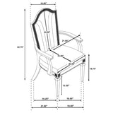 Silla de comedor Evangeline Wood con brazos en roble plateado (juego de 2)