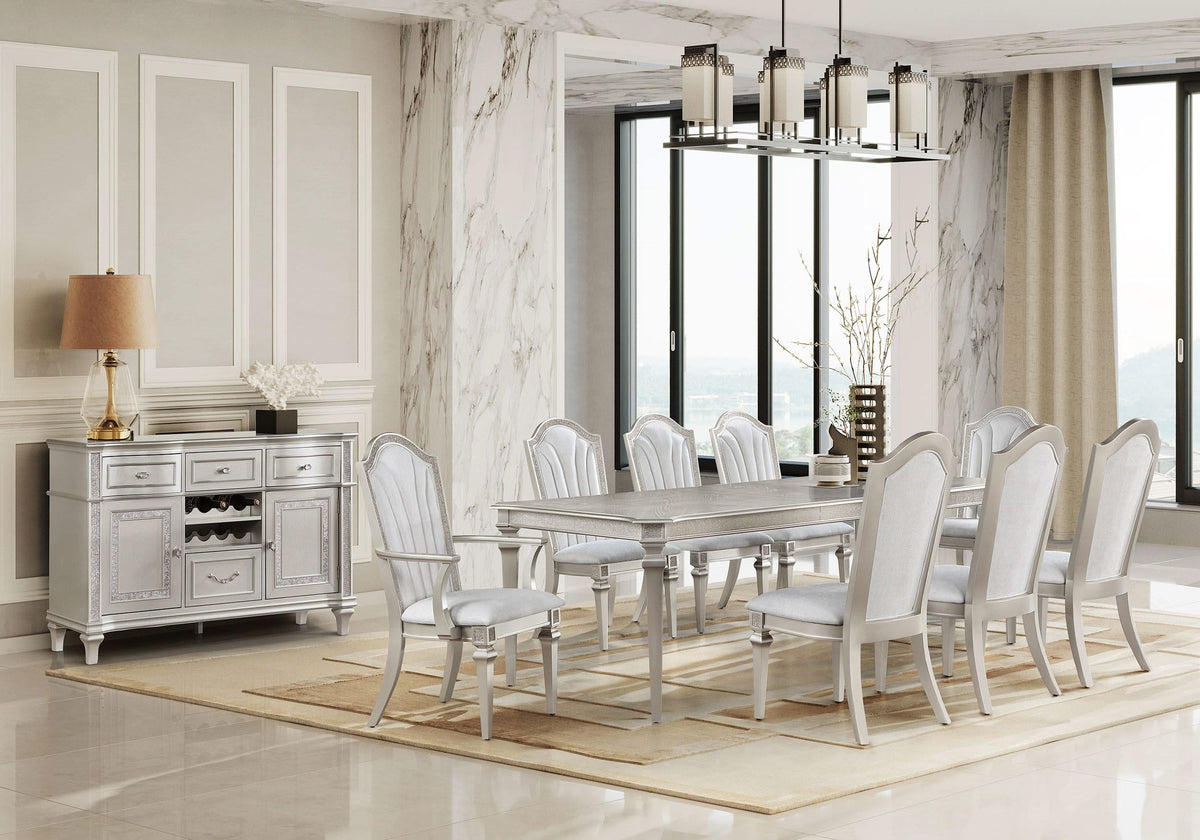 Silla de comedor Evangeline Wood con brazos en roble plateado (juego de 2)