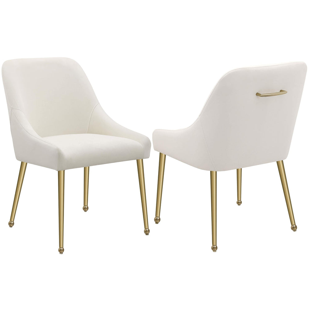Silla de comedor tapizada Mayette color marfil (juego de 2)