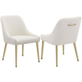 Silla de comedor tapizada Mayette color marfil (juego de 2)