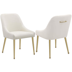 Silla de comedor tapizada Mayette color marfil (juego de 2)