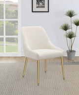 Silla de comedor tapizada Mayette color marfil (juego de 2)