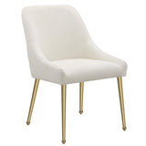 Silla de comedor tapizada Mayette color marfil (juego de 2)