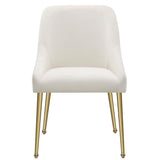 Silla de comedor tapizada Mayette color marfil (juego de 2)