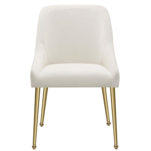 Silla de comedor tapizada Mayette color marfil (juego de 2)
