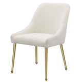 Silla de comedor tapizada Mayette color marfil (juego de 2)