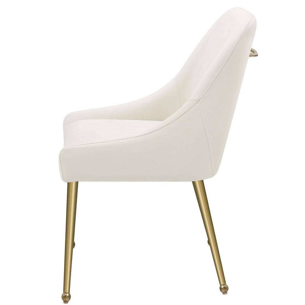 Silla de comedor tapizada Mayette color marfil (juego de 2)