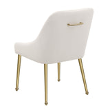 Silla de comedor tapizada Mayette color marfil (juego de 2)