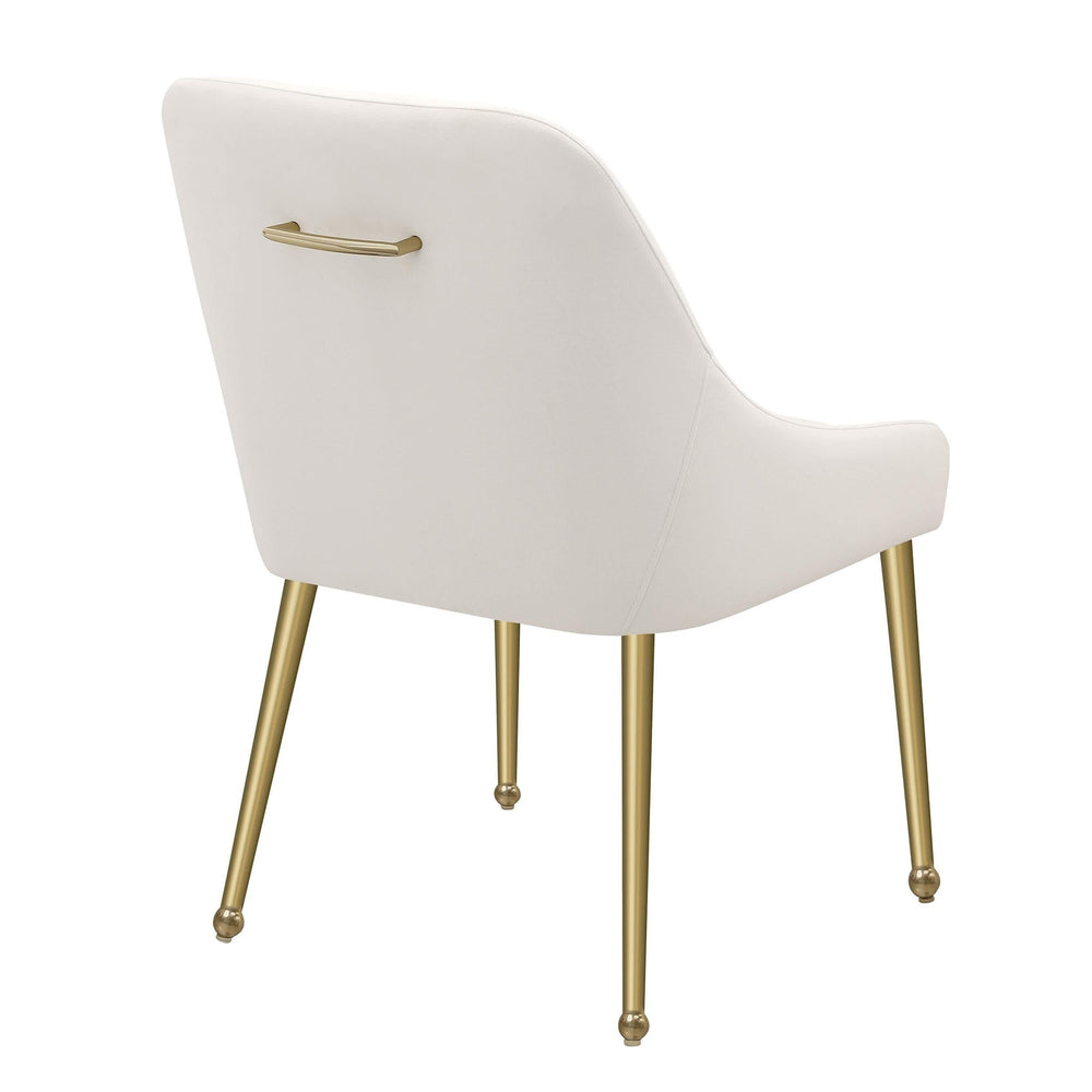 Silla de comedor tapizada Mayette color marfil (juego de 2)