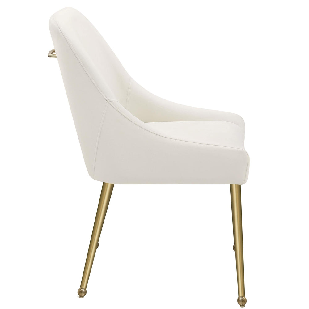 Silla de comedor tapizada Mayette color marfil (juego de 2)