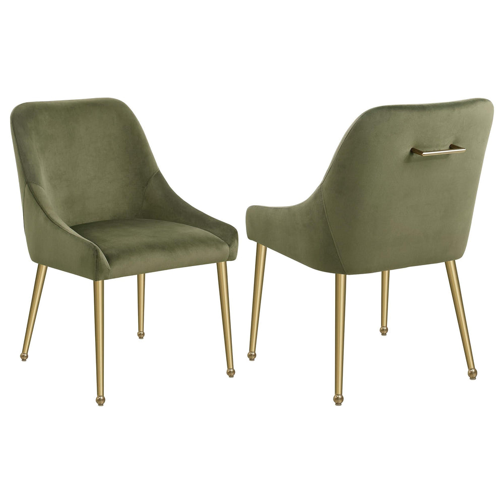 Silla de comedor tapizada Mayette color oliva (juego de 2)