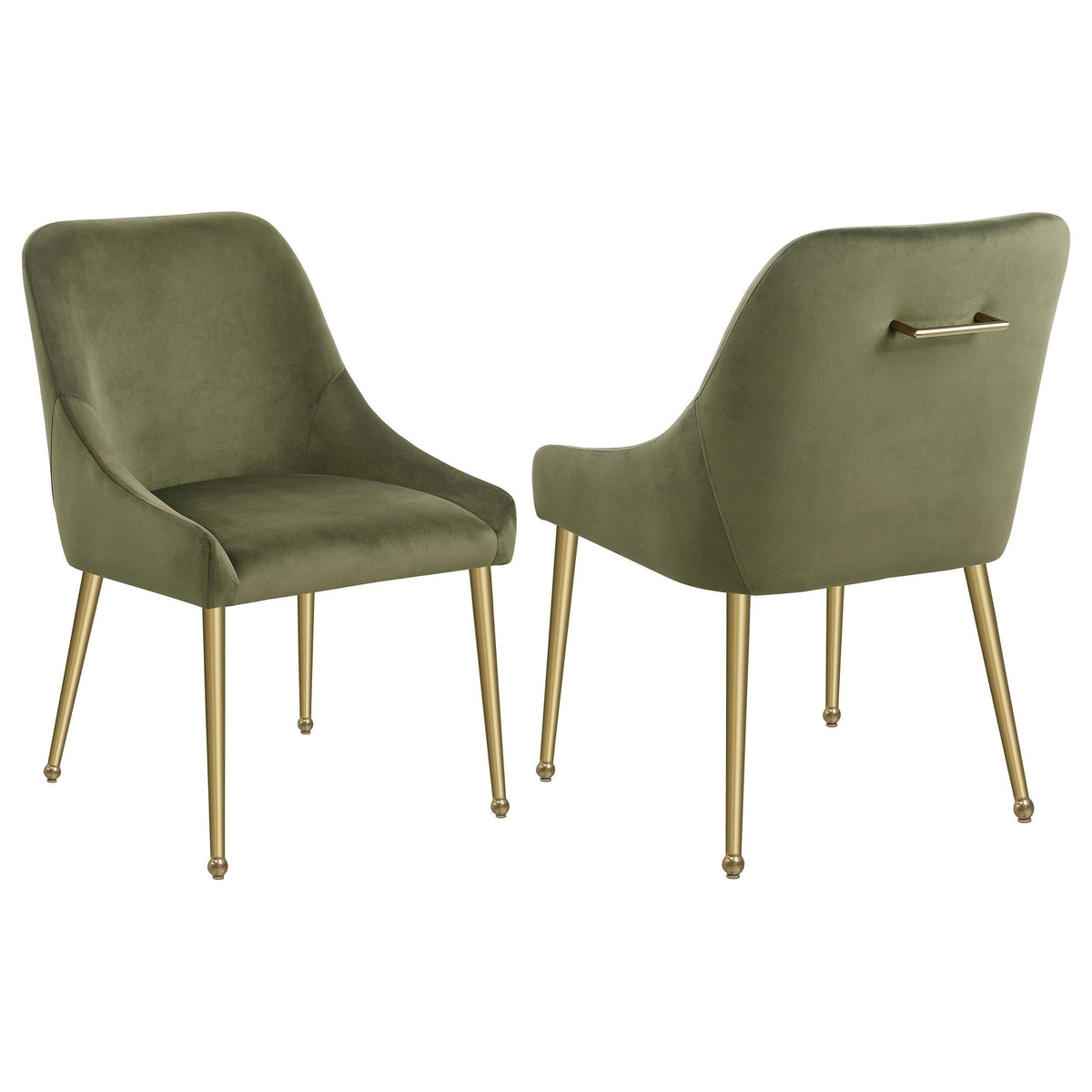 Silla de comedor tapizada Mayette color oliva (juego de 2)