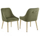 Silla de comedor tapizada Mayette color oliva (juego de 2)