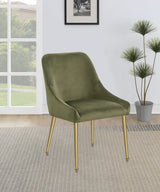 Silla de comedor tapizada Mayette color oliva (juego de 2)