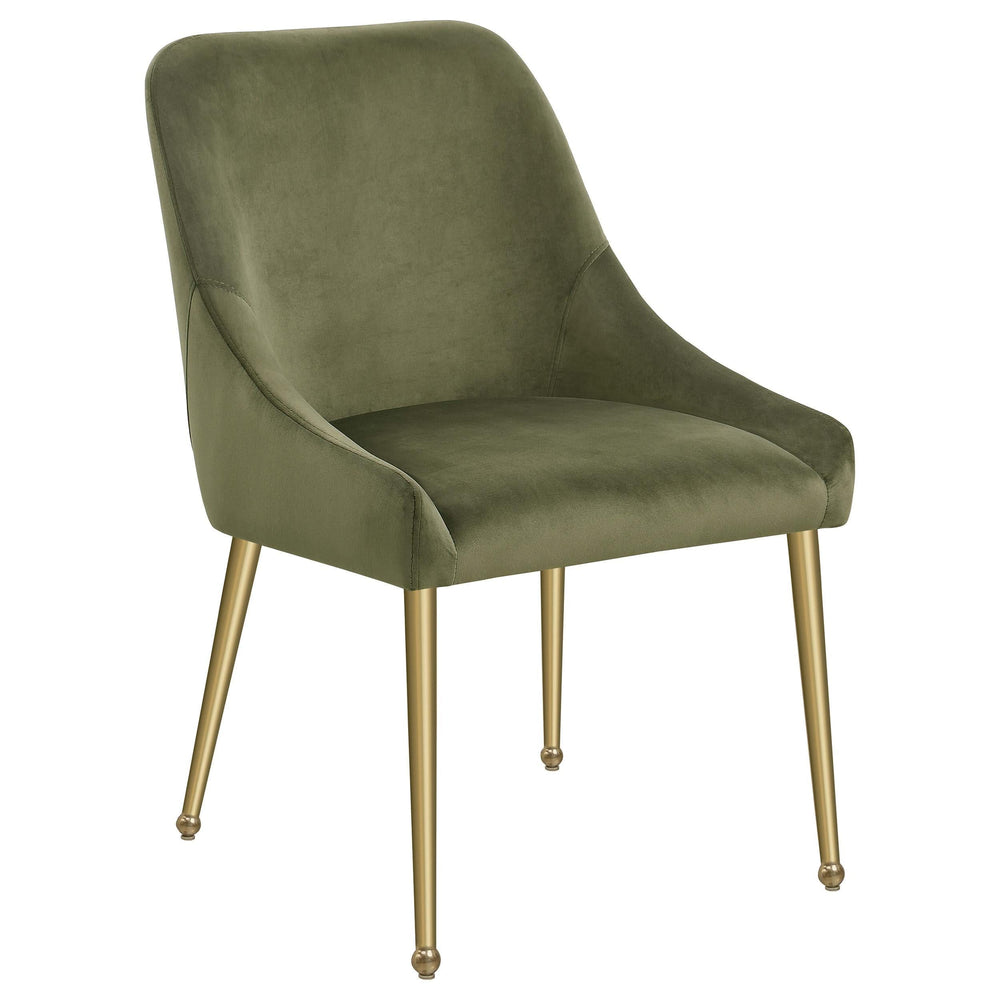 Silla de comedor tapizada Mayette color oliva (juego de 2)