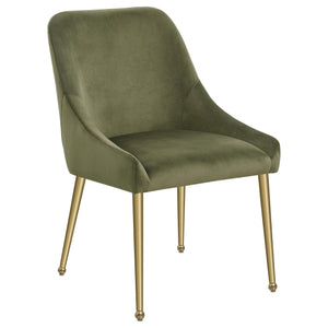 Silla de comedor tapizada Mayette color oliva (juego de 2)