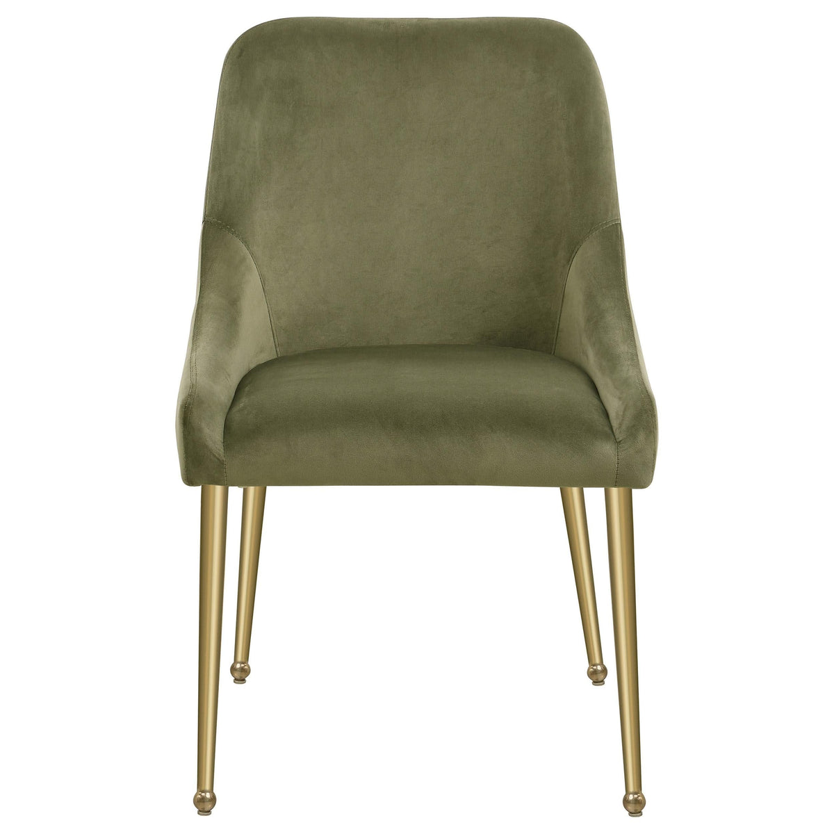 Silla de comedor tapizada Mayette color oliva (juego de 2)