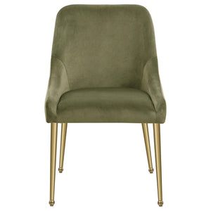 Silla de comedor tapizada Mayette color oliva (juego de 2)