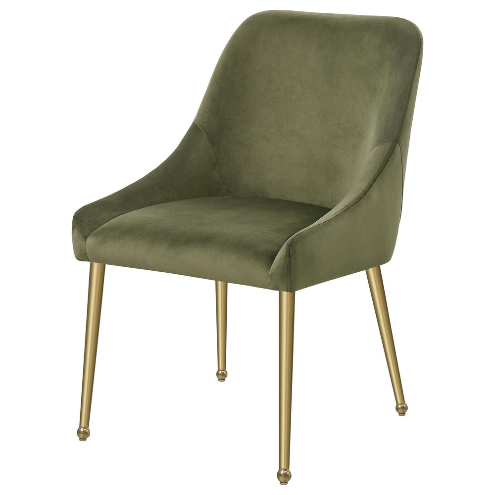 Silla de comedor tapizada Mayette color oliva (juego de 2)