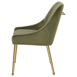 Silla de comedor tapizada Mayette color oliva (juego de 2)