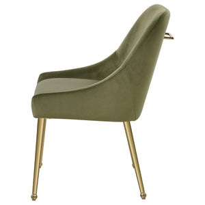Silla de comedor tapizada Mayette color oliva (juego de 2)