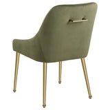 Silla de comedor tapizada Mayette color oliva (juego de 2)