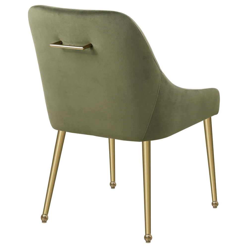 Silla de comedor tapizada Mayette color oliva (juego de 2)