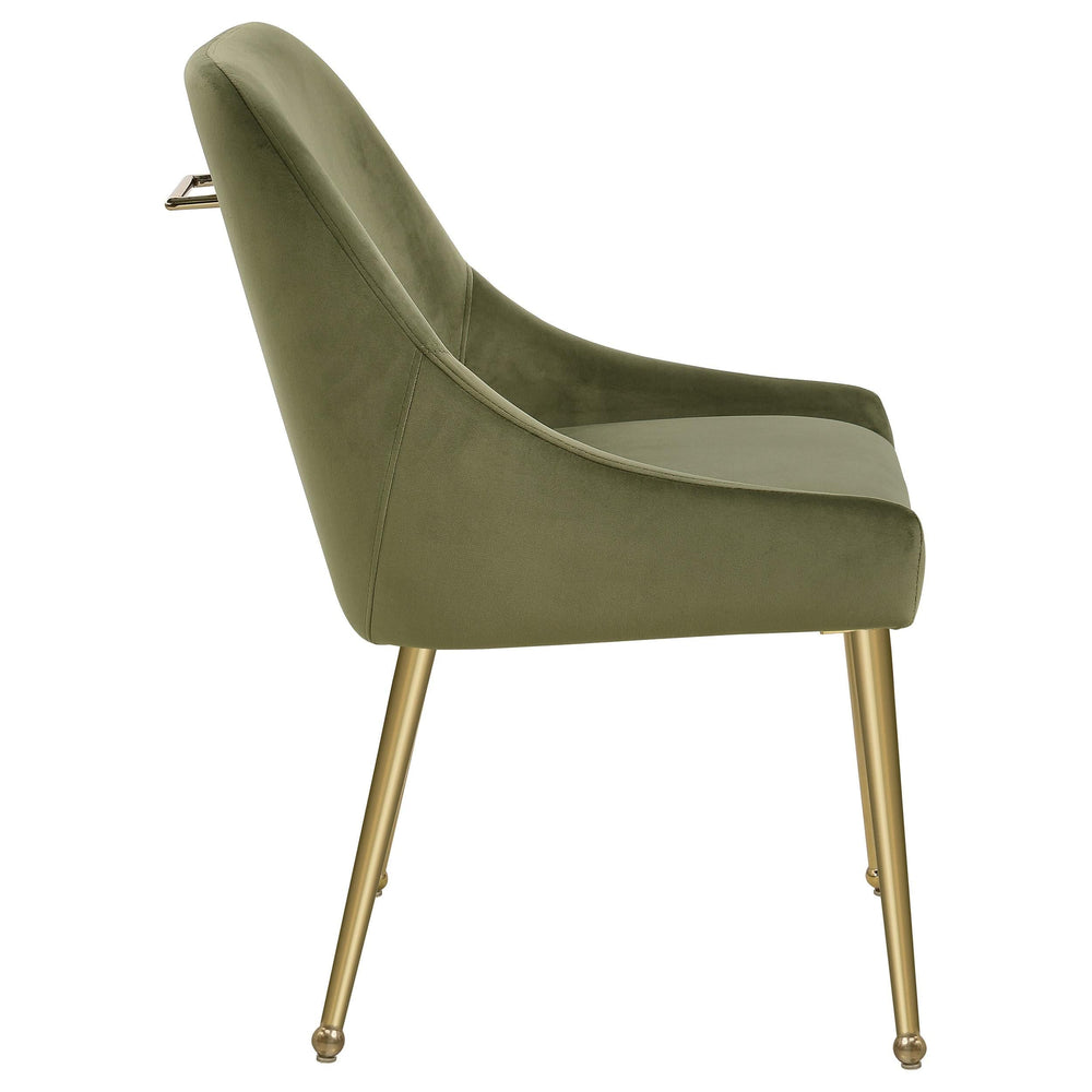 Silla de comedor tapizada Mayette color oliva (juego de 2)