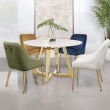 Silla de comedor tapizada Mayette color oliva (juego de 2)