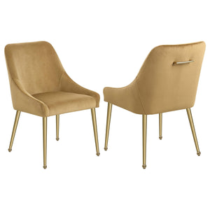Silla de comedor tapizada Mayette color coñac (juego de 2)