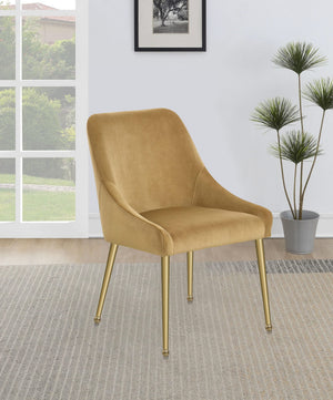 Silla de comedor tapizada Mayette color coñac (juego de 2)