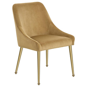 Silla de comedor tapizada Mayette color coñac (juego de 2)