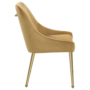 Silla de comedor tapizada Mayette color coñac (juego de 2)