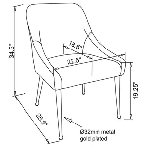 Silla de comedor tapizada Mayette color coñac (juego de 2)
