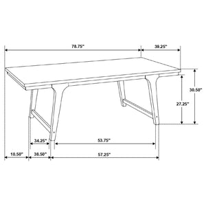 Juego de mesa de comedor rectangular de 5 piezas Reynolds en roble marrón