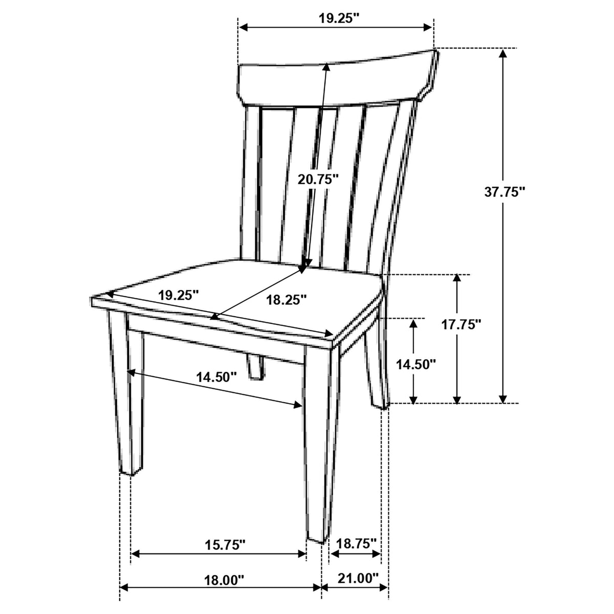 Juego de mesa de comedor rectangular de 5 piezas Reynolds en roble marrón