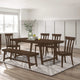 Juego de mesa de comedor rectangular Reynolds de 6 piezas en roble marrón