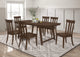 Juego de mesa de comedor rectangular Reynolds de 7 piezas en roble marrón
