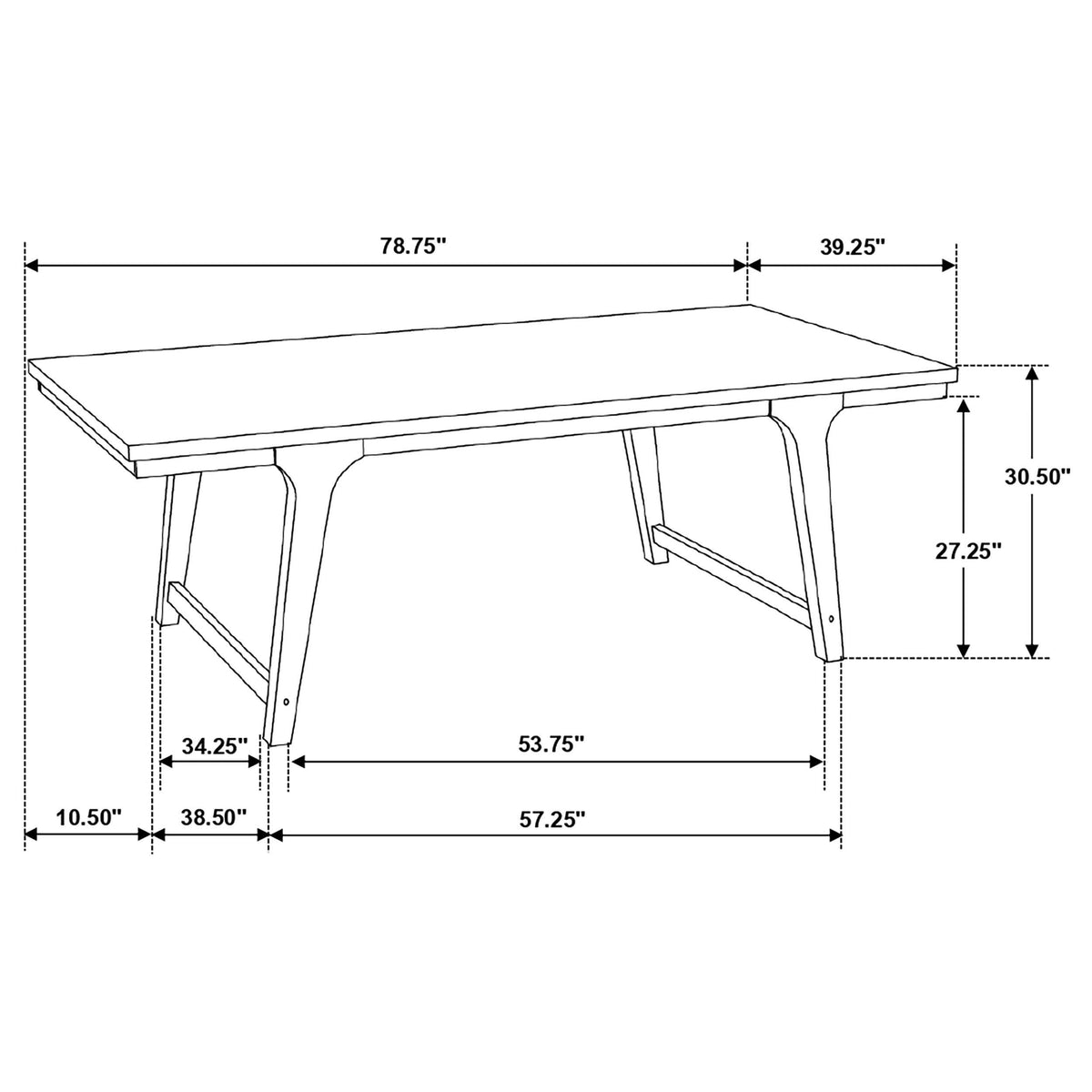 Juego de mesa de comedor rectangular Reynolds de 7 piezas en roble marrón