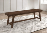 Banco de comedor con base de caballete Reynolds Wood de roble marrón