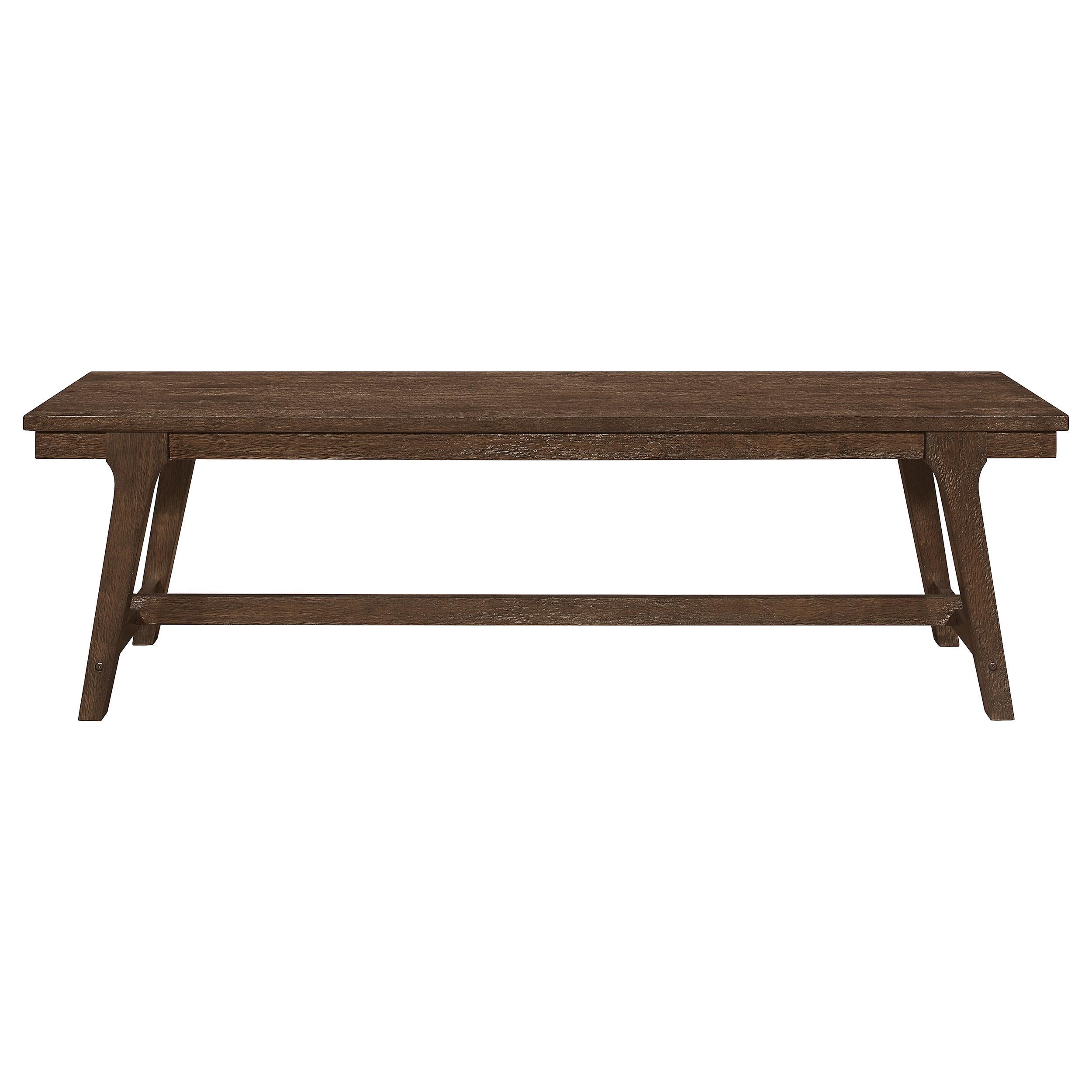 Reynolds Wood Trestle Base Dining Bench Brown Oak