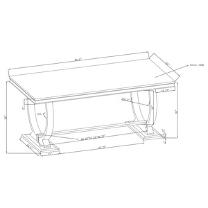 Juego de comedor Antoine de 5 piezas con tapa de vidrio rectangular, cromado