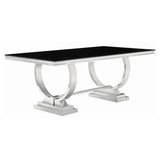 Antoine 7-piece Rectangular Glass Top Dining Set Chrome