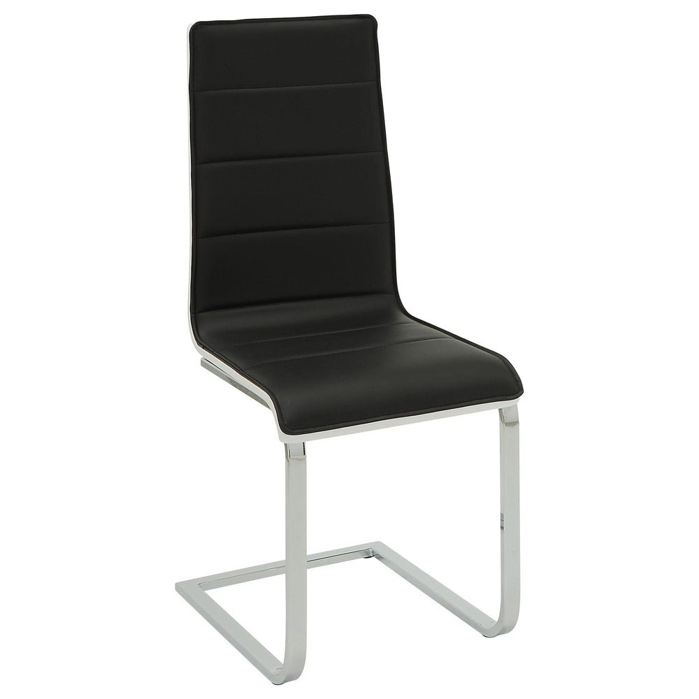 Juego de comedor Carmelo de 5 piezas con tapa de vidrio rectangular, cromado